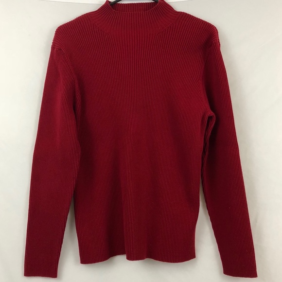 Orvis Tops - ORVIS Women’s Red Ribbed Lightweight Top Size XL